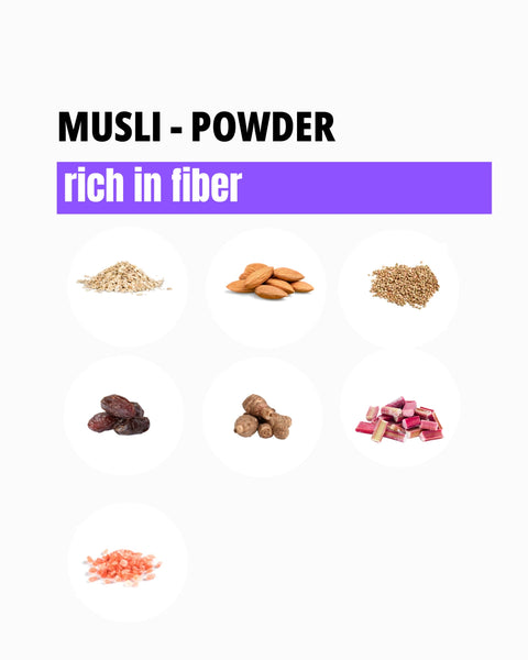 WISEMEAL Plant-Based Muesli “Detox” with Rhubarb – Fiber and Antioxidant Rich