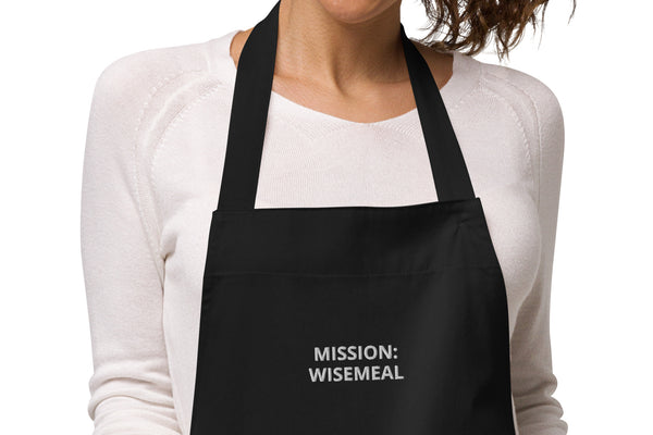 Organic cotton apron "MISSION: WISEMEAL"