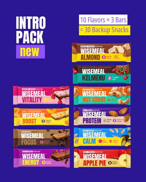 WISEMEAL MAXI Desert and Energy Bar Intro Pack of 10 flavours