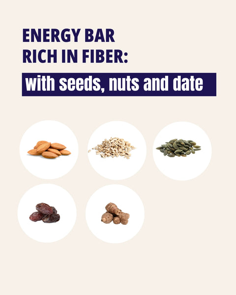 WISEMEAL Fiber Boost Energy Bar with seeds