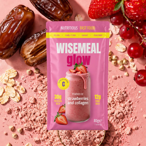 GLOW dry mix for light meal: powered by strawberrys, collagen and Vitamin C