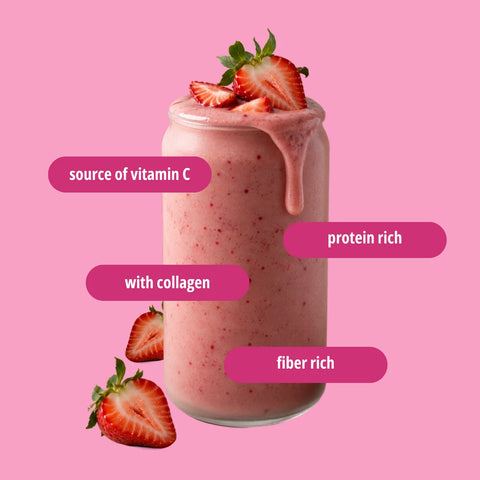 GLOW dry mix for light meal: powered by strawberrys, collagen and Vitamin C