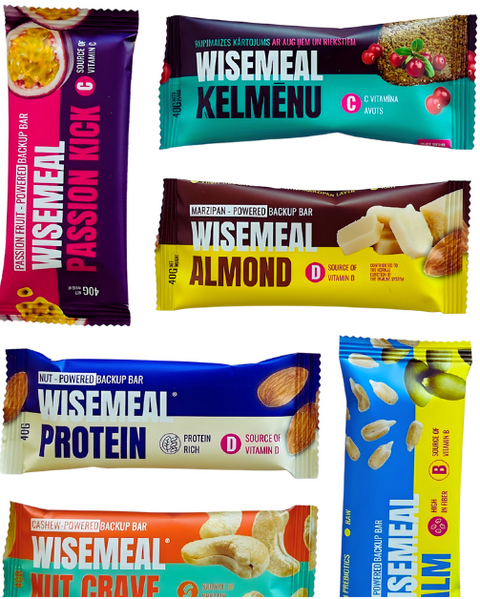 WISEMEAL Energy Bar Intro Pack of 7 flavours