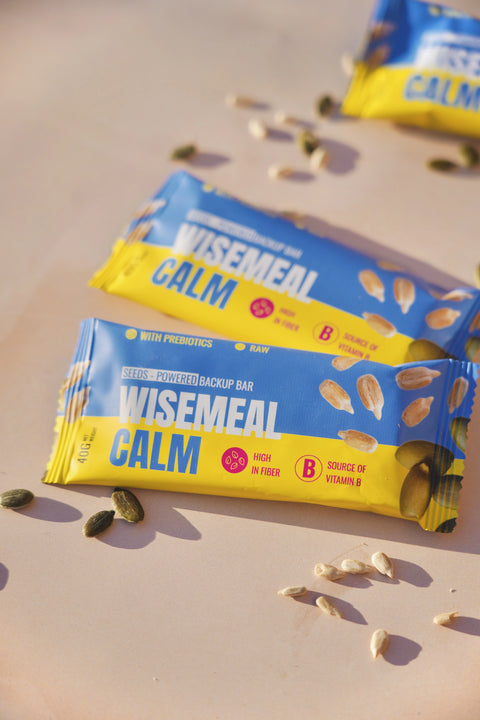 WISEMEAL Fiber Boost Energy Bar with seeds
