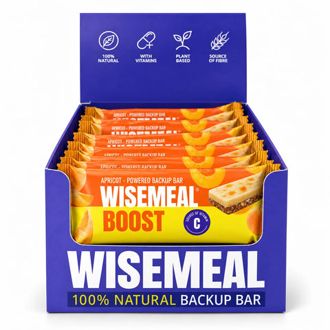Apricot and almond powered energy bar with Vitamin C
