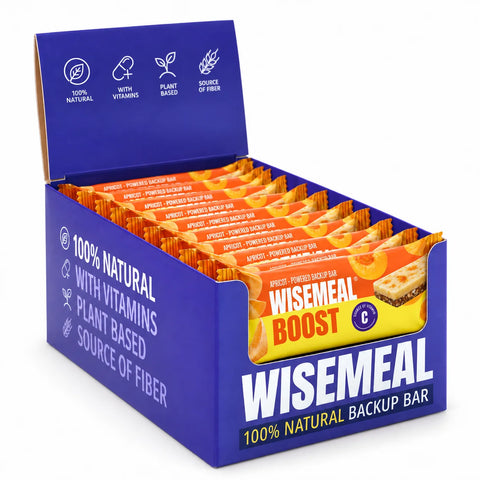 Apricot and almond powered energy bar with Vitamin C