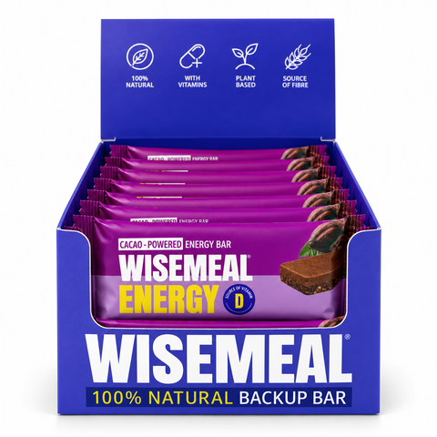 Cacao and almond powered energy bar with Vitamin D