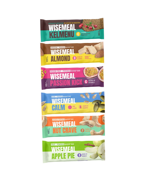 WISEMEAL Energy Bar Intro Pack of 6 flavours