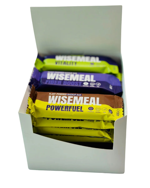 Natural energy bar taste pack with 24 bars by WISEMEAL