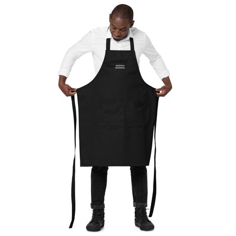 Organic cotton apron "MISSION: WISEMEAL"