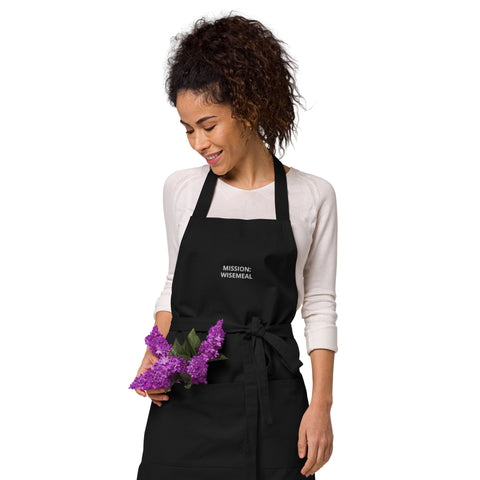 Organic cotton apron "MISSION: WISEMEAL"