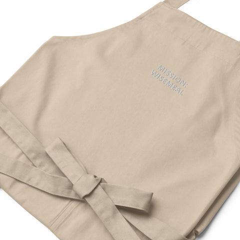 Organic cotton apron "MISSION: WISEMEAL"