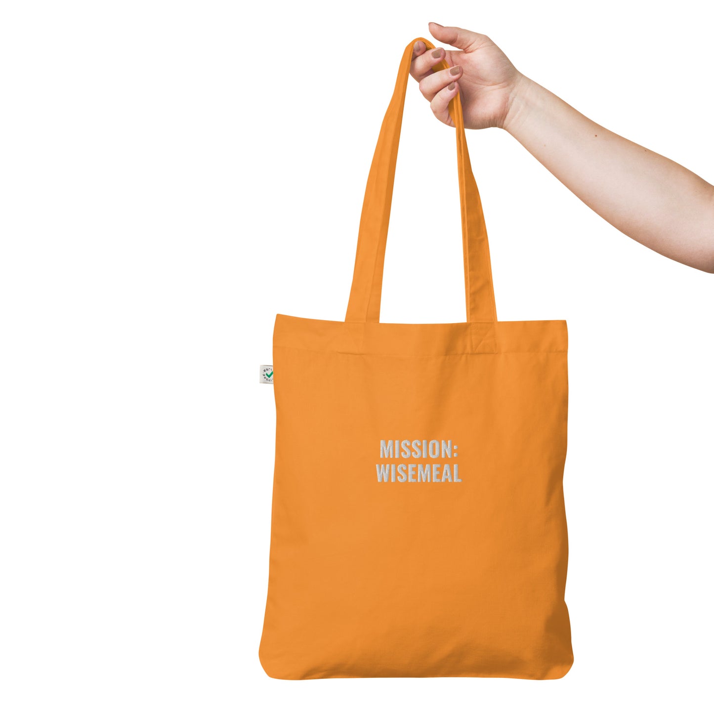 Organic fashion tote bag "Mission: WISEMEAL"