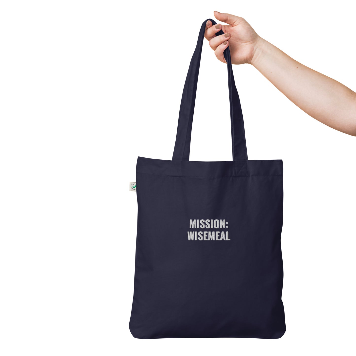 Organic fashion tote bag "Mission: WISEMEAL"